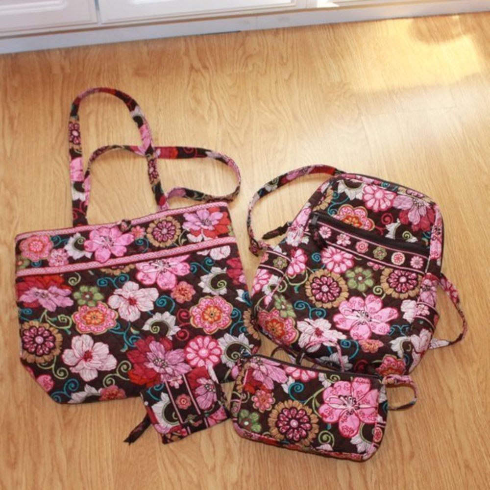 Vera Bradley Bundle: Backpack, tote, wallet, and small crossbody purse